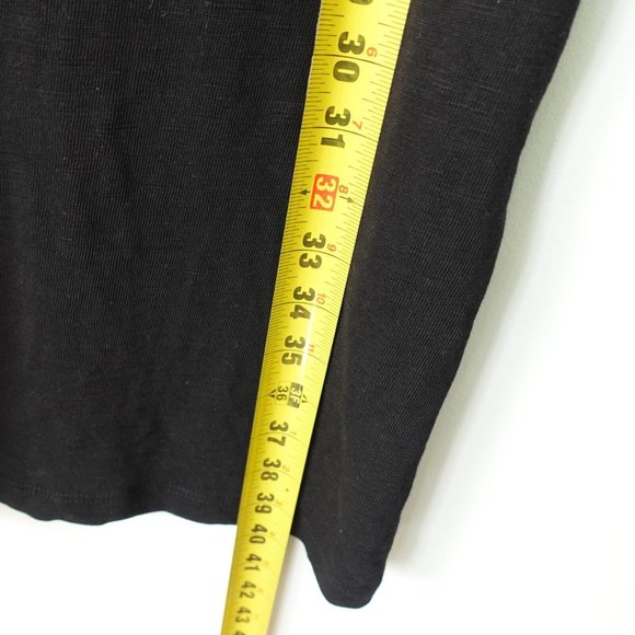 Talbots Dress 2 Cotton Split Neck T Shirt XS Embroidered Knit Mini Boho Black - Picture 4 of 9